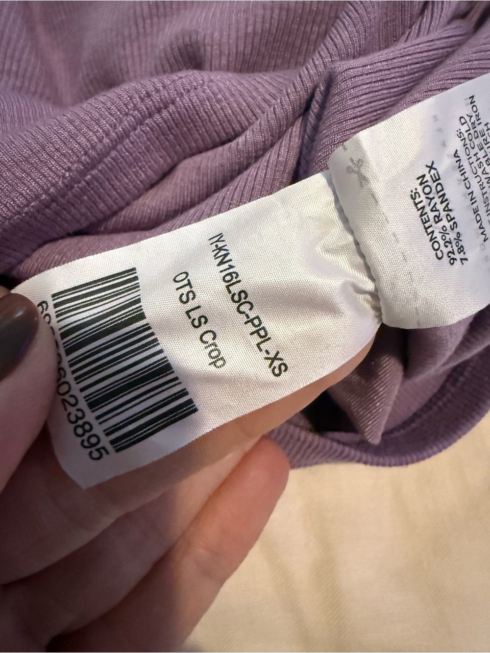 KN Purple Off-Shoulder Long Sleeve Women's Top EUC 1358 - Picture 8 of 10